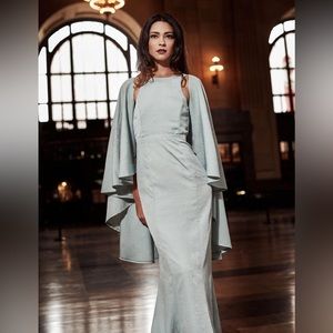 Lucia’s Sarto  ♍️ teal powder blue gown small tall